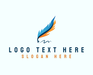 Feather - Writing Pen Feather logo design