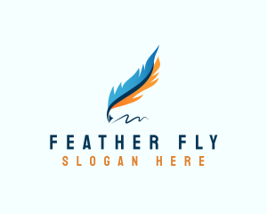 Writing Pen Feather logo design