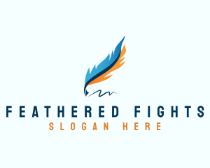 Writing Pen Feather logo design