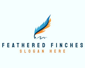 Writing Pen Feather logo design