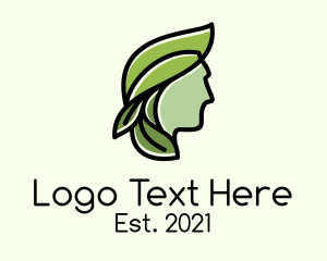 Vegetarian - Green Leaf Organic Man logo design