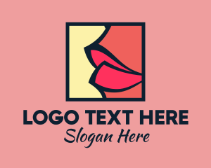 Lipstick - Woman Lips Frame logo design