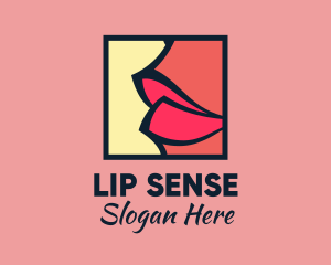 Woman Lips Frame logo design
