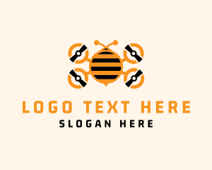 Orange - Bee Drone Insect logo design