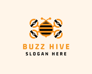 Bee Drone Insect logo design