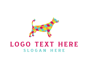 Veterinary - Colorful Mosaic Diamond Dog logo design