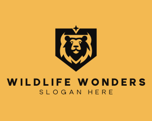 Wildlife Bear Shield logo design