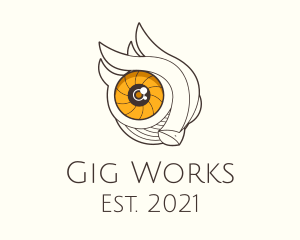 Gig - Owl Eye Camera Lens logo design