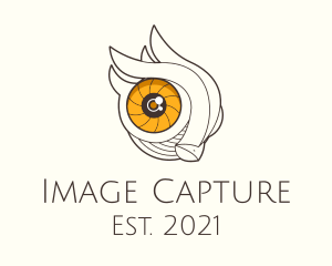 Capture - Owl Eye Camera Lens logo design