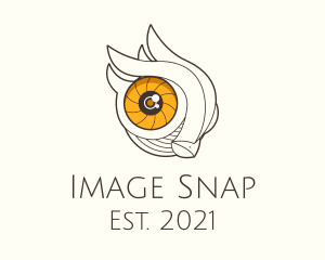 Capture - Owl Eye Camera Lens logo design