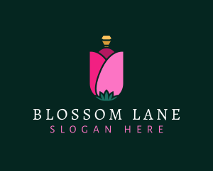 Floral Perfume Bottle logo design