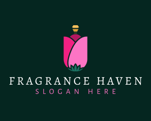 Floral Perfume Bottle logo design