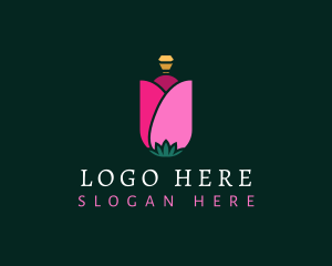 Scent - Floral Perfume Bottle logo design