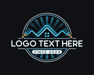 Construction - Paint Roofing Contractor logo design