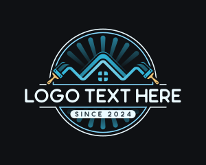 Renovation - Paint Roofing Contractor logo design