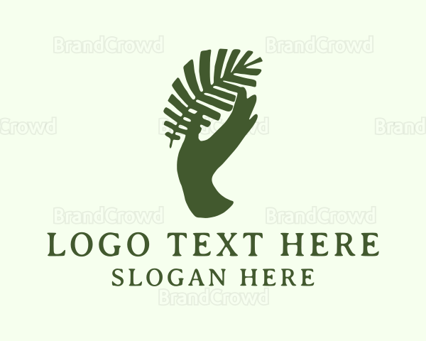 Green Tropical Hand Logo