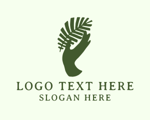 Massage - Green Tropical Hand logo design