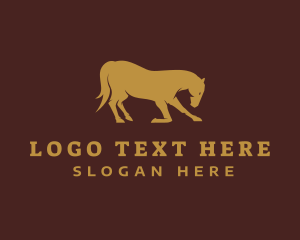 Horse - Gold Stallion Horse logo design