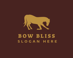 Bow - Gold Stallion Horse logo design