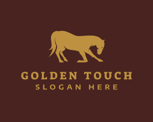 Gold Stallion Horse logo design