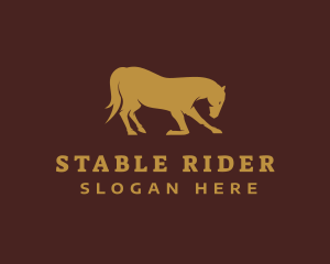 Gold Stallion Horse logo design