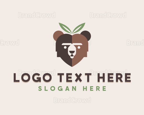 Bear Natural Leaves Logo