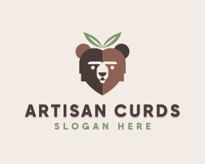 Bear Natural Leaves logo design