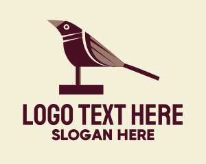 Pigeon - Maroon Wood Bird logo design
