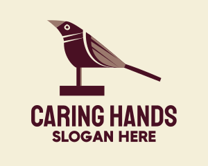 Maroon Wood Bird Logo