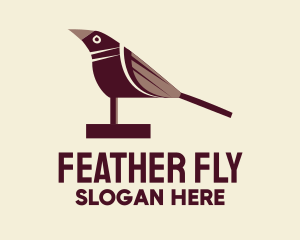 Maroon Wood Bird logo design