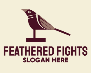 Maroon Wood Bird logo design