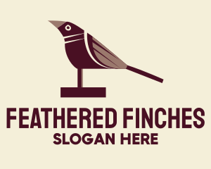 Maroon Wood Bird logo design