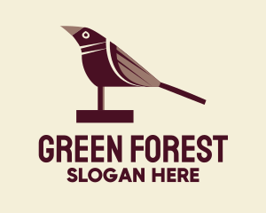 Maroon Wood Bird logo design