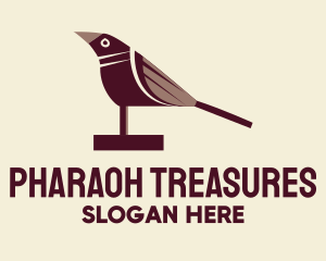 Maroon Wood Bird logo design