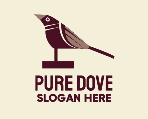 Maroon Wood Bird logo design