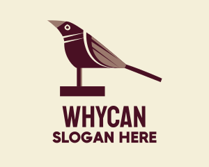 Feather - Maroon Wood Bird logo design