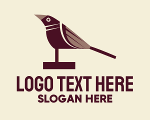 Maroon Wood Bird Logo