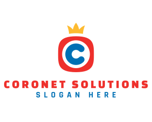 Coronet - Media Crown Letter C logo design