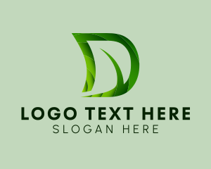 Eco Friendly - Leaf Wellness Letter D logo design