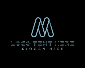 Futuristic - Modern Tech Software Letter M logo design