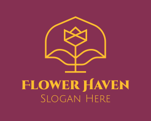 Golden Elegant Flower logo design