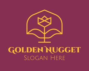 Golden Elegant Flower logo design