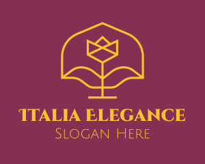 Golden Elegant Flower logo design