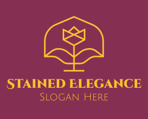 Golden Elegant Flower logo design