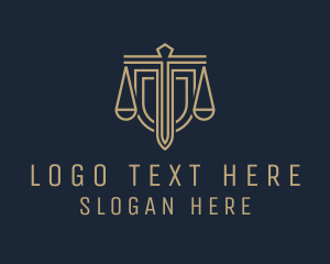 Legal Justice Sword  logo design