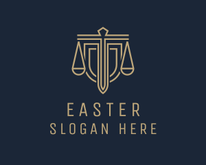 Justice Scale - Legal Justice Sword logo design