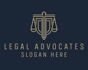 Legal Justice Sword  logo design