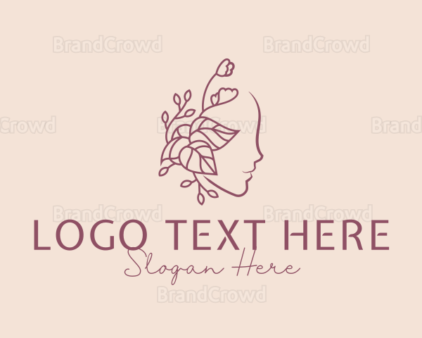 Floral Face Woman Logo