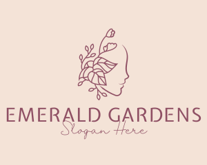 Floral Face Woman logo design