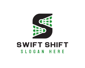 Green S Shuttlecock  logo design